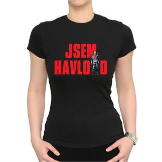 Dámské černé triko s nápisem JSEM HAVLOID