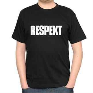 Pánské černé triko s nápisem Respekt