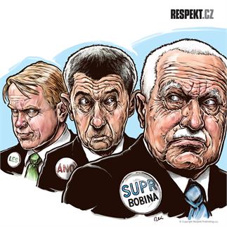 Ilustrace z titulní strany Respektu 36/2013