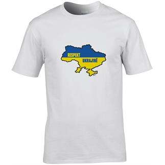 Pánské bílé triko Respekt Ukrajině