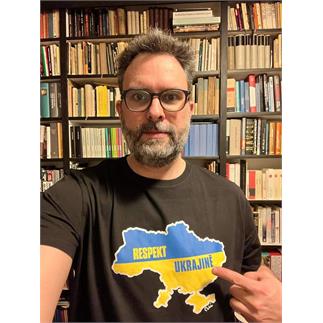 Pánské černé triko Respekt Ukrajině