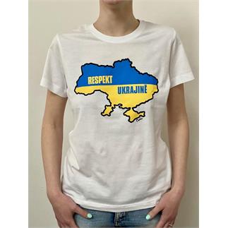 Dámské bílé triko Respekt Ukrajině